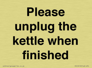 Please unplug the kettle when finished